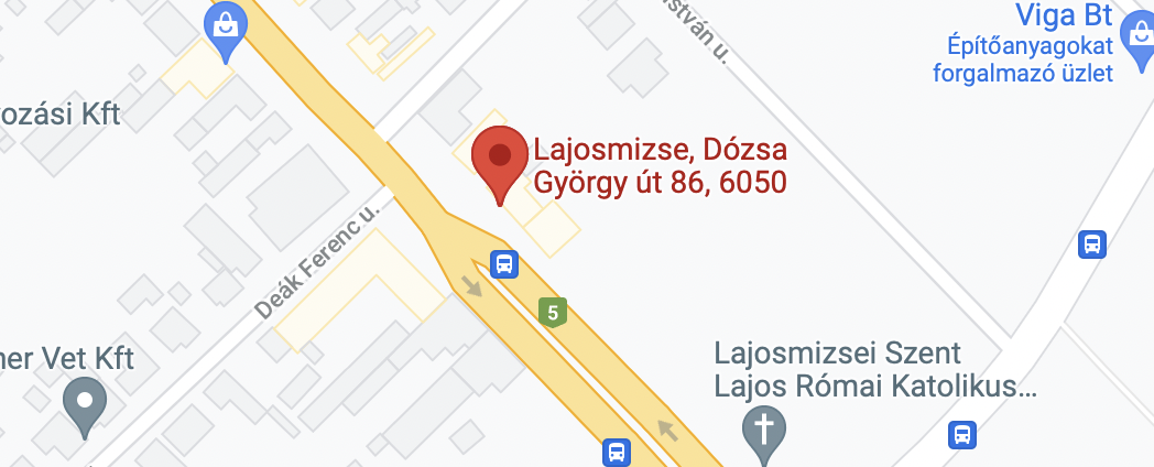 6050 Lajosmizse Dózsa György út. 86..